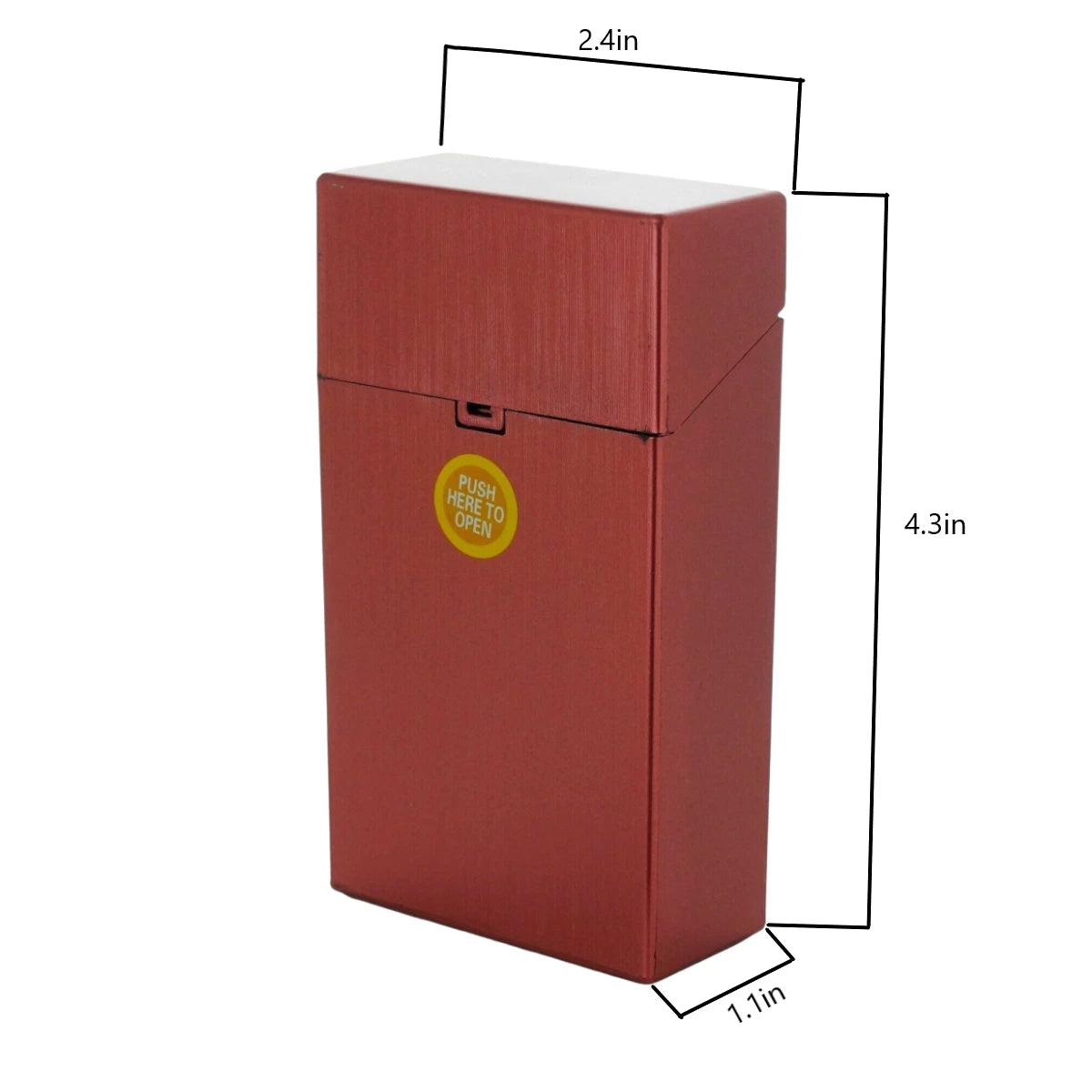 12 PACK 100 Size Push-to-Open Plastic Cigarette Case Metal Design