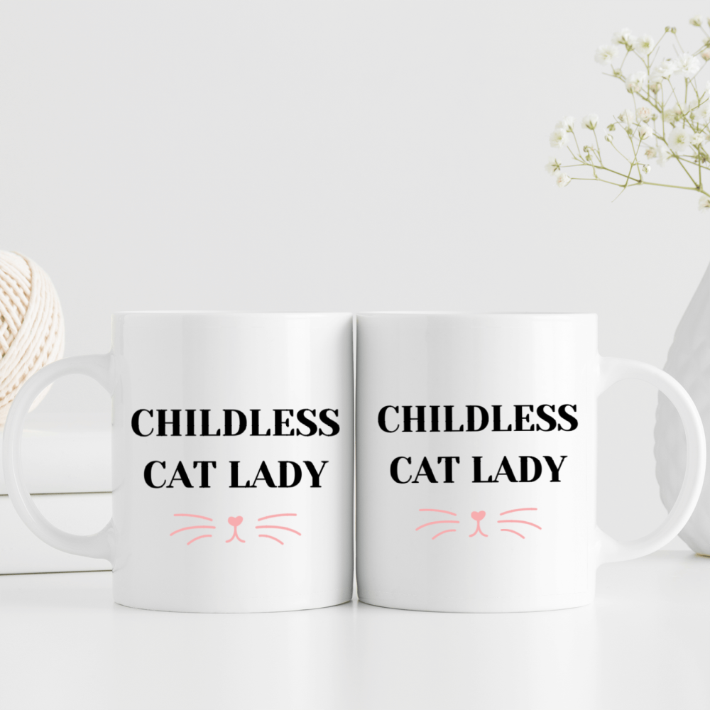 11 oz,3A grade, 330 ml, 2024 vote , Funny Ceramic mug  Childless Cat Lady 2024 cup funny mug, best Halloween Christmas gift coffe cup