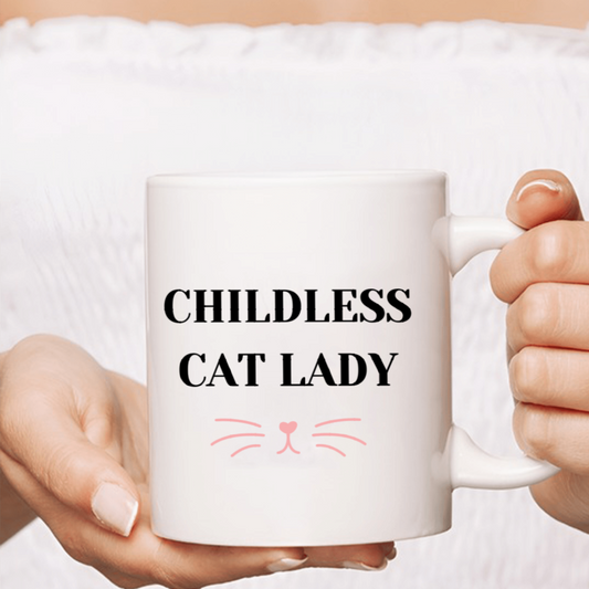 11 oz,3A grade, 330 ml, 2024 vote , Funny Ceramic mug  Childless Cat Lady 2024 cup funny mug, best Halloween Christmas gift coffe cup