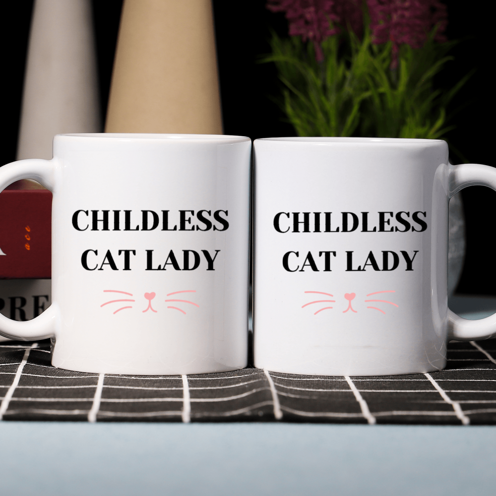 11 oz,3A grade, 330 ml, 2024 vote , Funny Ceramic mug  Childless Cat Lady 2024 cup funny mug, best Halloween Christmas gift coffe cup