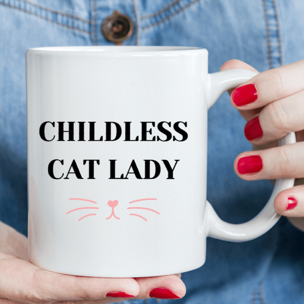 11 oz,3A grade, 330 ml, 2024 vote , Funny Ceramic mug  Childless Cat Lady 2024 cup funny mug, best Halloween Christmas gift coffe cup