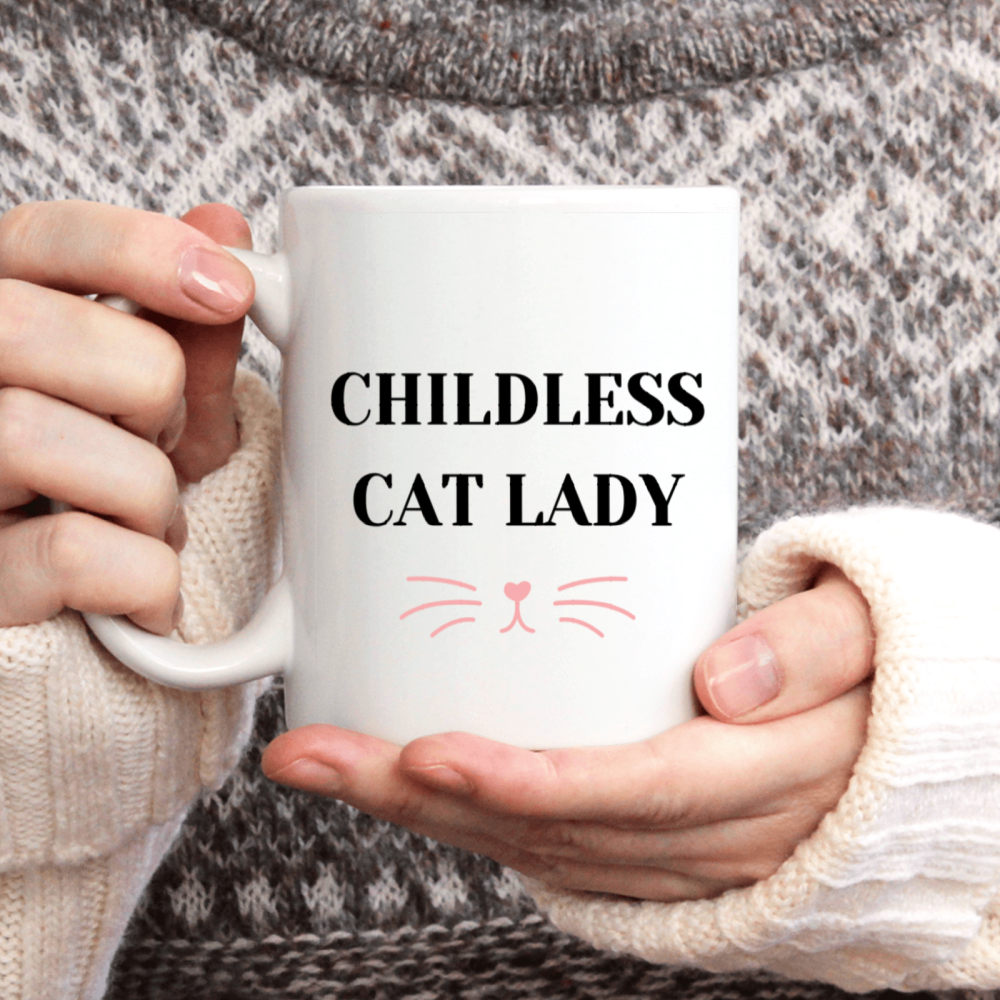 11 oz,3A grade, 330 ml, 2024 vote , Funny Ceramic mug  Childless Cat Lady 2024 cup funny mug, best Halloween Christmas gift coffe cup