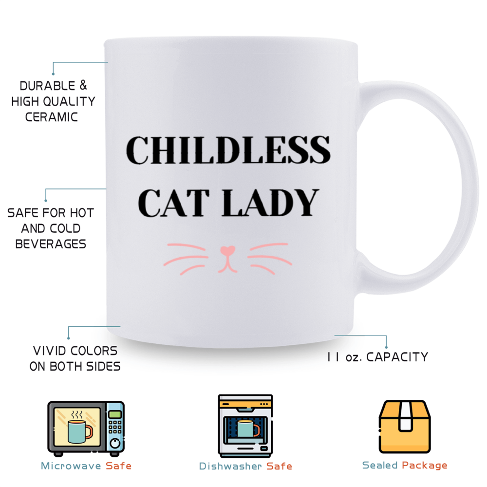 11 oz,3A grade, 330 ml, 2024 vote , Funny Ceramic mug  Childless Cat Lady 2024 cup funny mug, best Halloween Christmas gift coffe cup