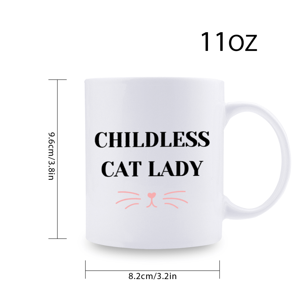 11 oz,3A grade, 330 ml, 2024 vote , Funny Ceramic mug  Childless Cat Lady 2024 cup funny mug, best Halloween Christmas gift coffe cup