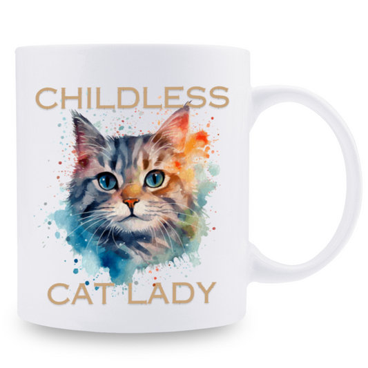 11 oz,3A grade, 330 ml, 2024 vote , Funny Ceramic mug  Childless Cat Lady 2024 cup funny mug, best Halloween Christmas gift coffe cup