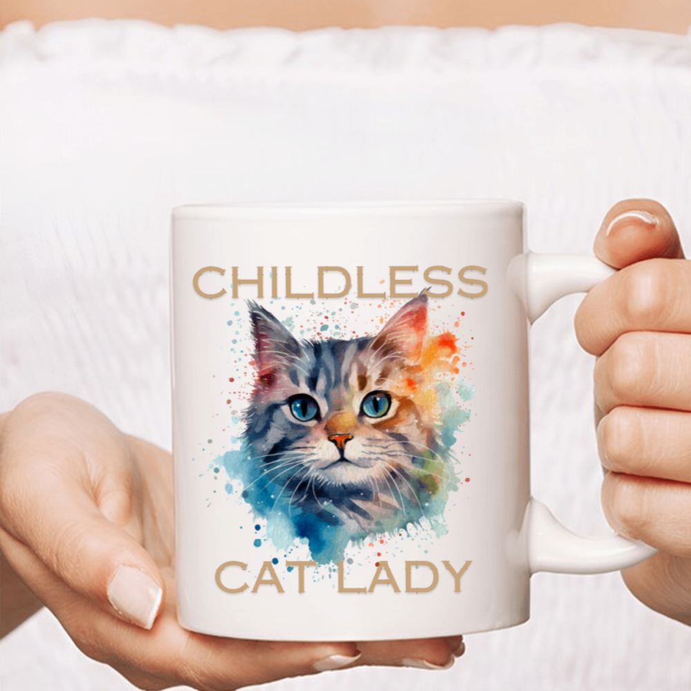 11 oz,3A grade, 330 ml, 2024 vote , Funny Ceramic mug  Childless Cat Lady 2024 cup funny mug, best Halloween Christmas gift coffe cup