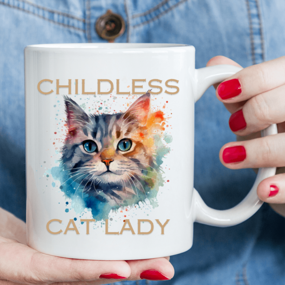 11 oz,3A grade, 330 ml, 2024 vote , Funny Ceramic mug  Childless Cat Lady 2024 cup funny mug, best Halloween Christmas gift coffe cup