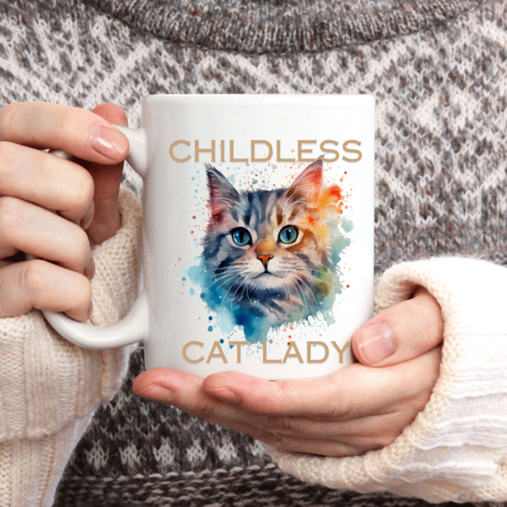 11 oz,3A grade, 330 ml, 2024 vote , Funny Ceramic mug  Childless Cat Lady 2024 cup funny mug, best Halloween Christmas gift coffe cup