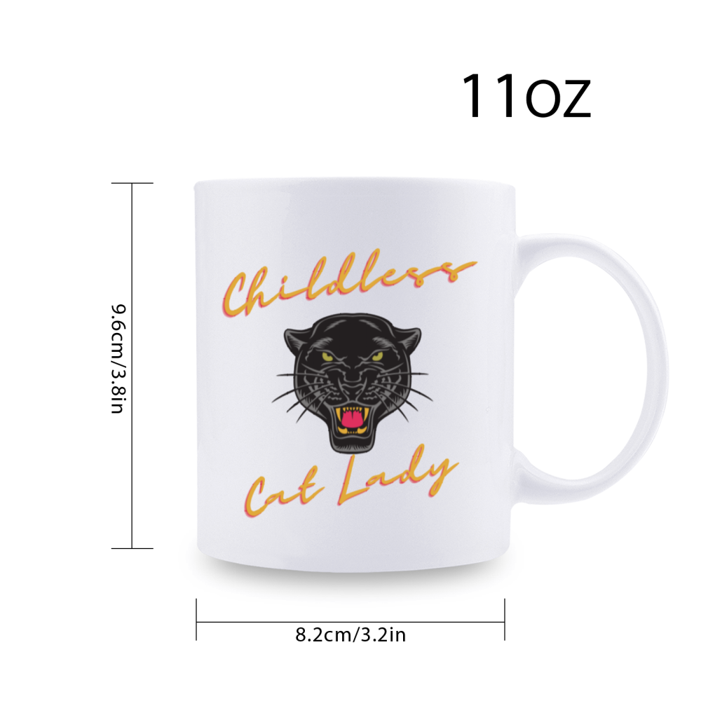 11 oz,3A grade, 330 ml, 2024 vote , Funny Ceramic mug  Childless Cat Lady 2024 cup funny mug, best Halloween Christmas gift coffe cup