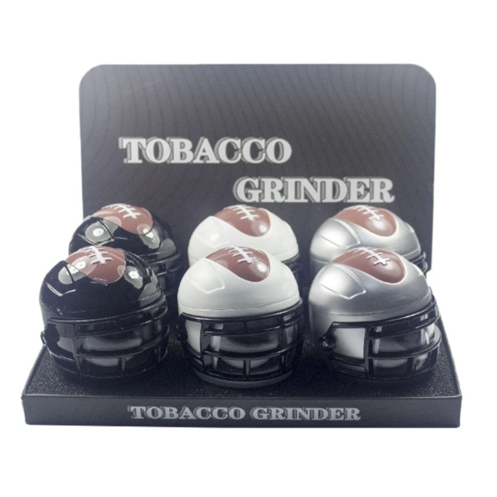 3.2" 4 PC 3D Metal Football Helmet Tobacco Herb Spice Grinder Smoke Crusher