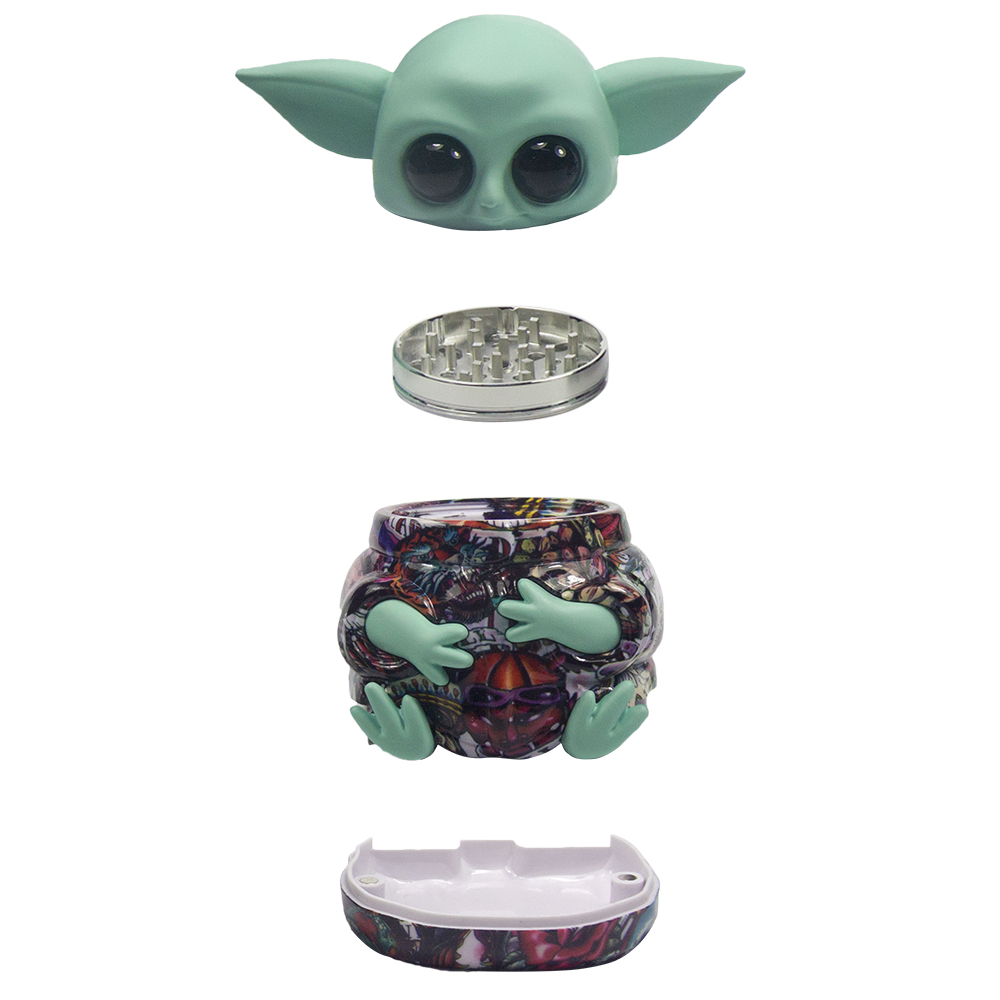 5.3" 4 PC Big Size Cute Chubby Baby U Tobacco Herb Spice Grinder Smoke Crusher