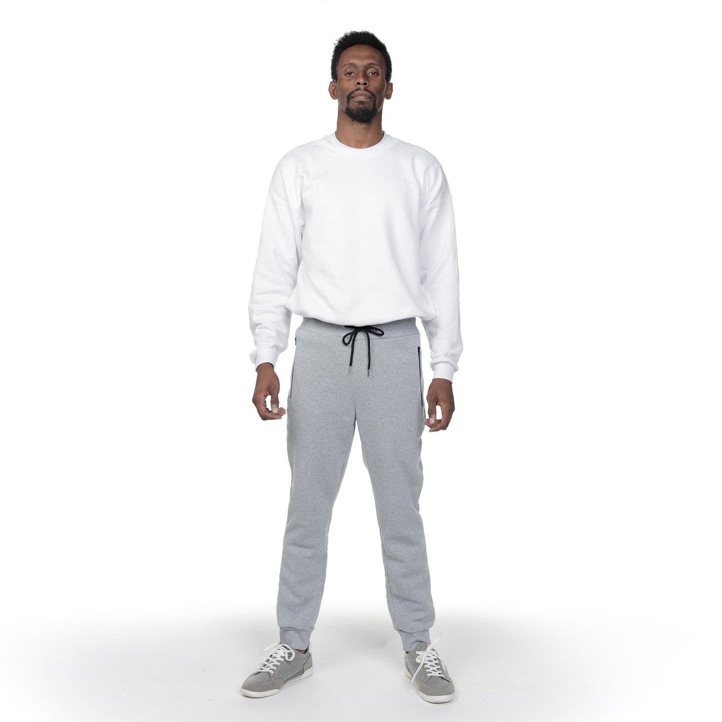 Men's Fleece Lined Slim Fit Casual Tech Jogger Sweatpants W Zipper Pockets S-3XL