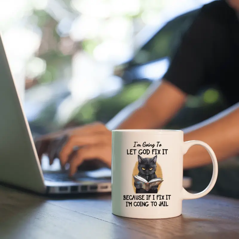 11 oz ceramic mug,cat coffee mug, funny black cat mug, novelty coffee mug, funny mug, summer winter beverage, couple style cute coffee mug, part