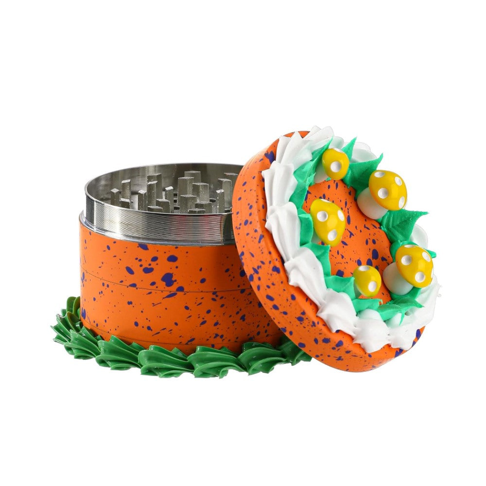 2.5" 4 PC 3D Birthday Cake Metal Tobacco Herb Spice Grinder Smoke Crusher