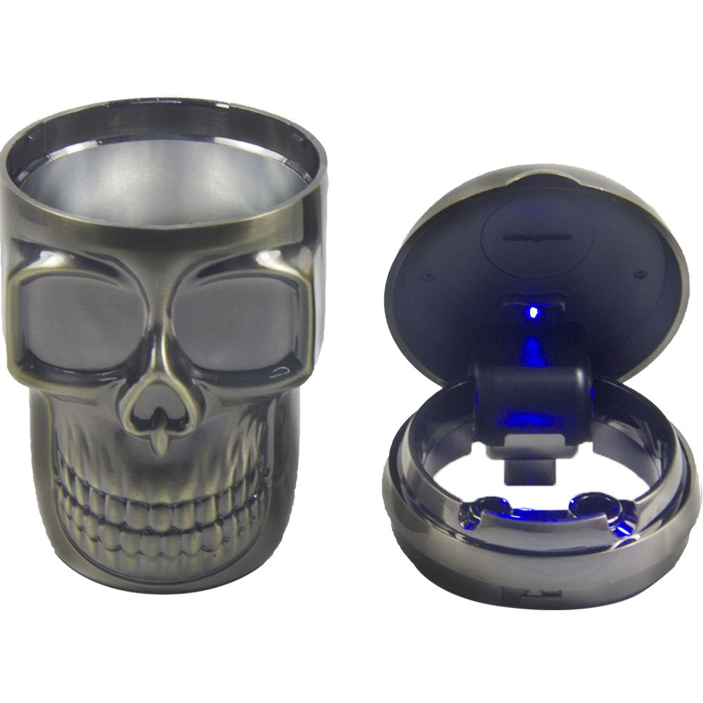 1pc Portable Car Travel Cigarette 3D Candy Skull Ashtray Holder Cup LED Light