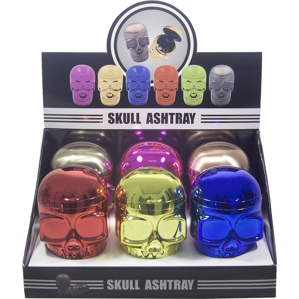 1pc Portable Car Travel Cigarette 3D Candy Skull Ashtray Holder Cup LED Light