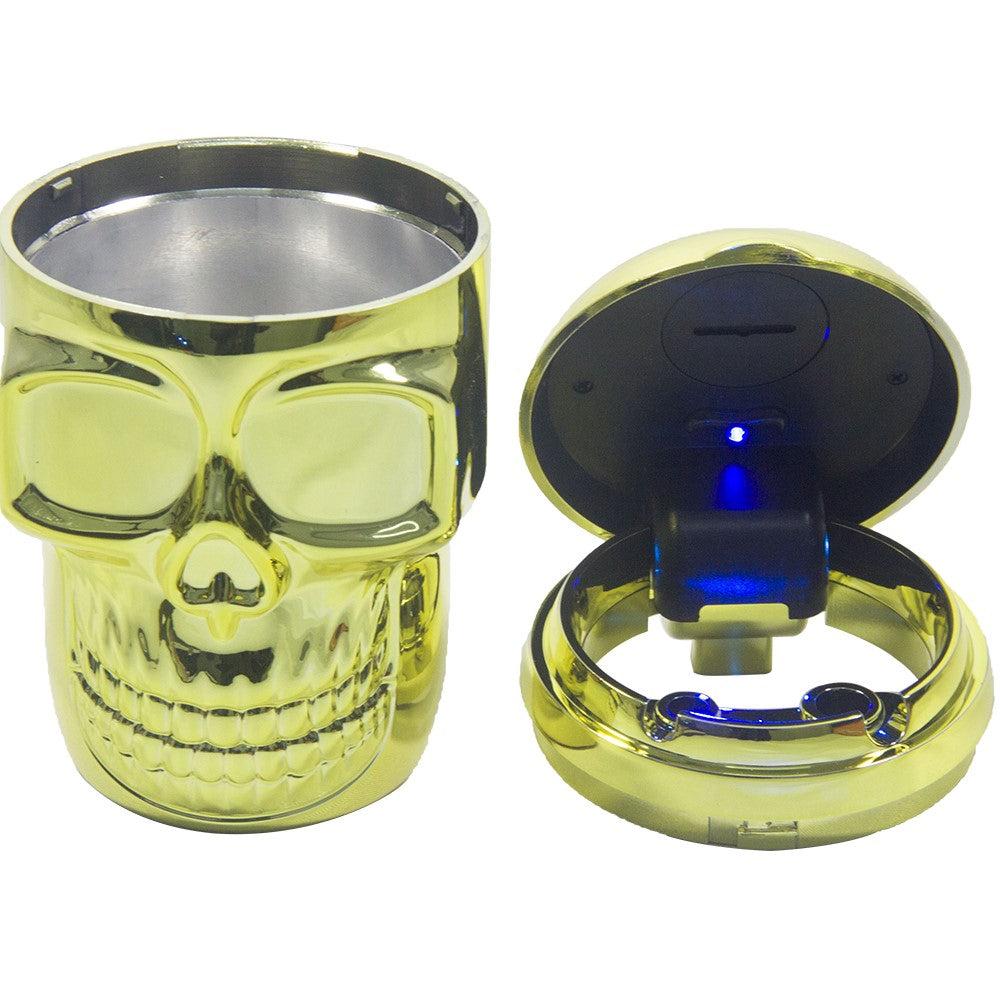 1pc Portable Car Travel Cigarette 3D Candy Skull Ashtray Holder Cup LED Light