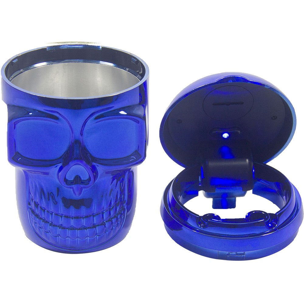 1pc Portable Car Travel Cigarette 3D Candy Skull Ashtray Holder Cup LED Light