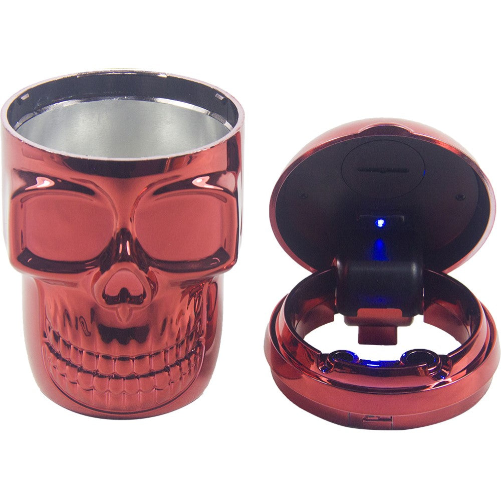 1pc Portable Car Travel Cigarette 3D Candy Skull Ashtray Holder Cup LED Light