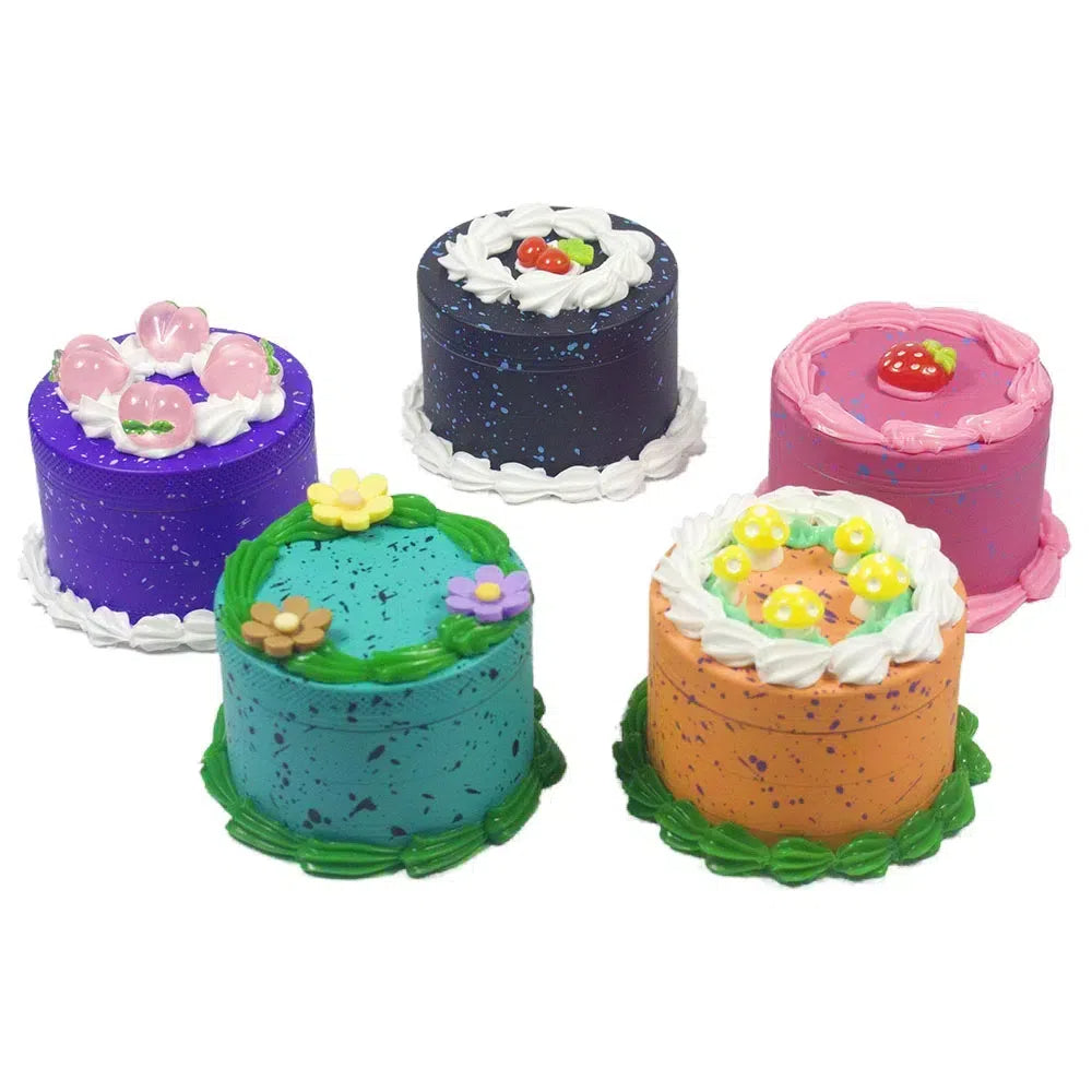 2.5" 4 PC 3D Birthday Cake Metal Tobacco Herb Spice Grinder Smoke Crusher Purple cute