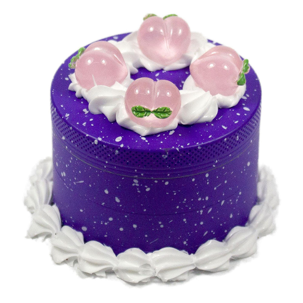 2.5" 4 PC 3D Birthday Cake Metal Tobacco Herb Spice Grinder Smoke Crusher Purple cute