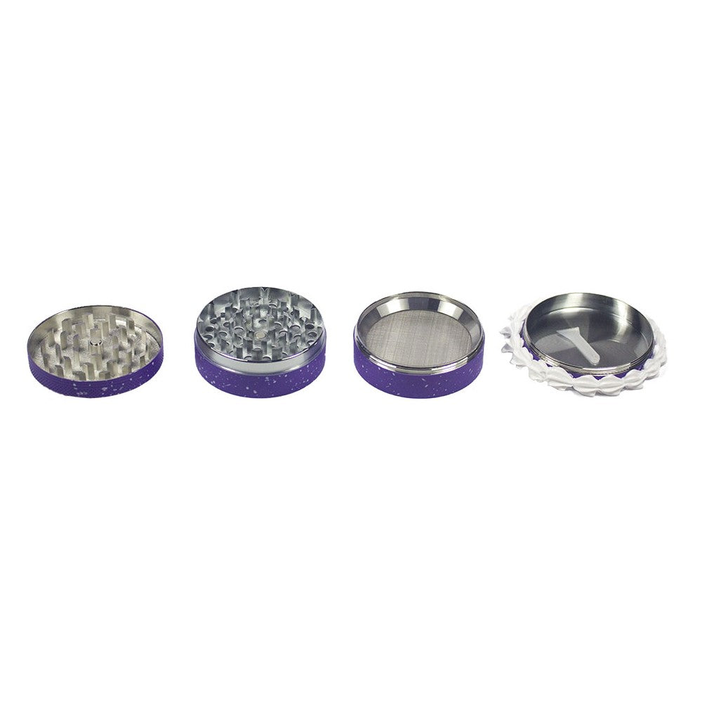 2.5" 4 PC 3D Birthday Cake Metal Tobacco Herb Spice Grinder Smoke Crusher Purple cute