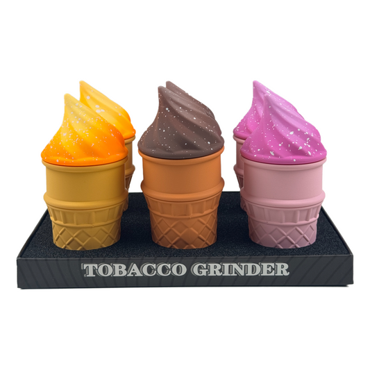 Ice Cream Cone Herb Grinder 4Layer Spice Crusher Cute Design Portable Smoke Tool
