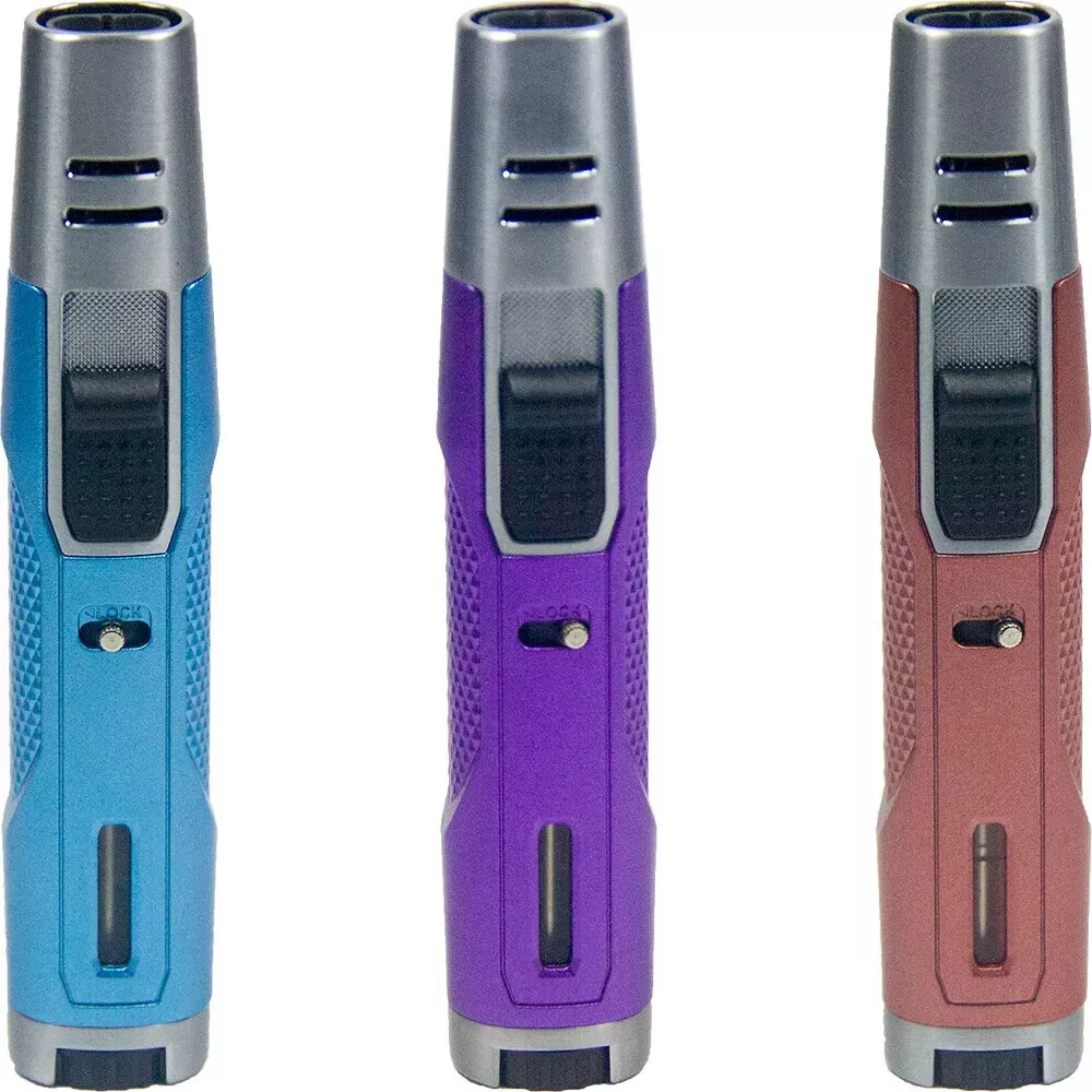 Double V Torch Jet Flame Refillable Butane Adjustable Cigar Lighter /1 piece