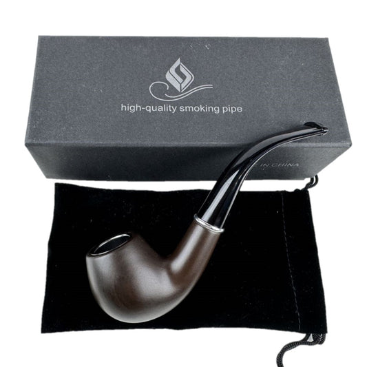Durable Wooden Wood Smoking Pipe Tobacco Cigarettes Cigar Pipes Enchase Gift Brown