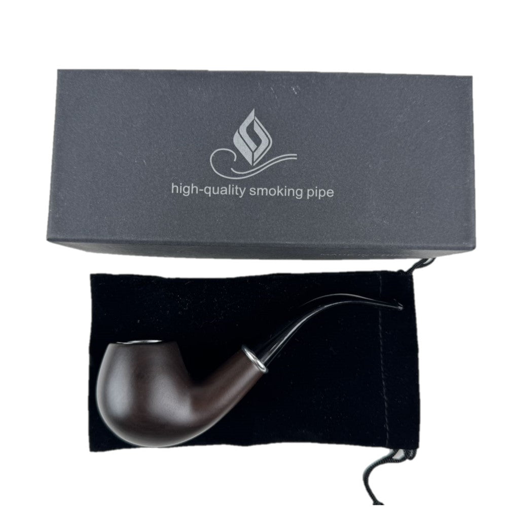 Durable Wooden Wood Smoking Pipe Tobacco Cigarettes Cigar Pipes Enchase Gift Brown