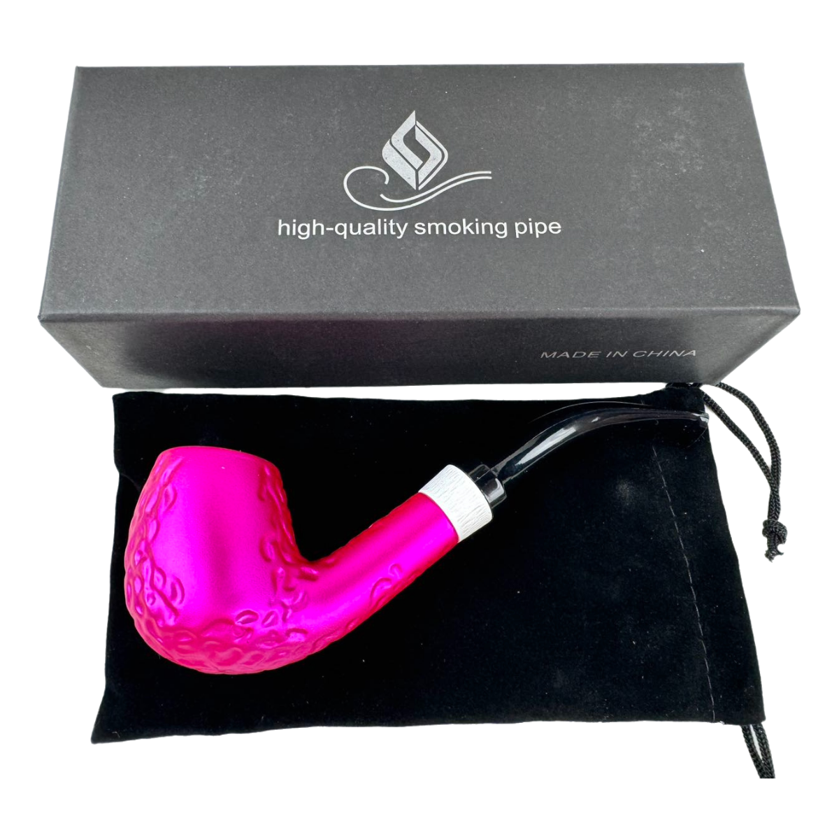 Durable Metal Smoking Pipe Tobacco Cigarettes Cigar Pipes Enchase Gift PINK