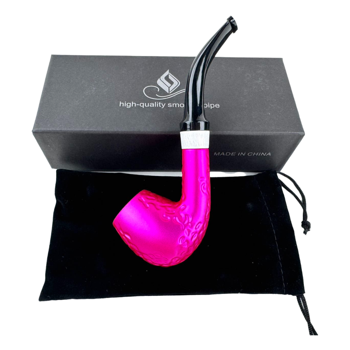 Durable Metal Smoking Pipe Tobacco Cigarettes Cigar Pipes Enchase Gift PINK