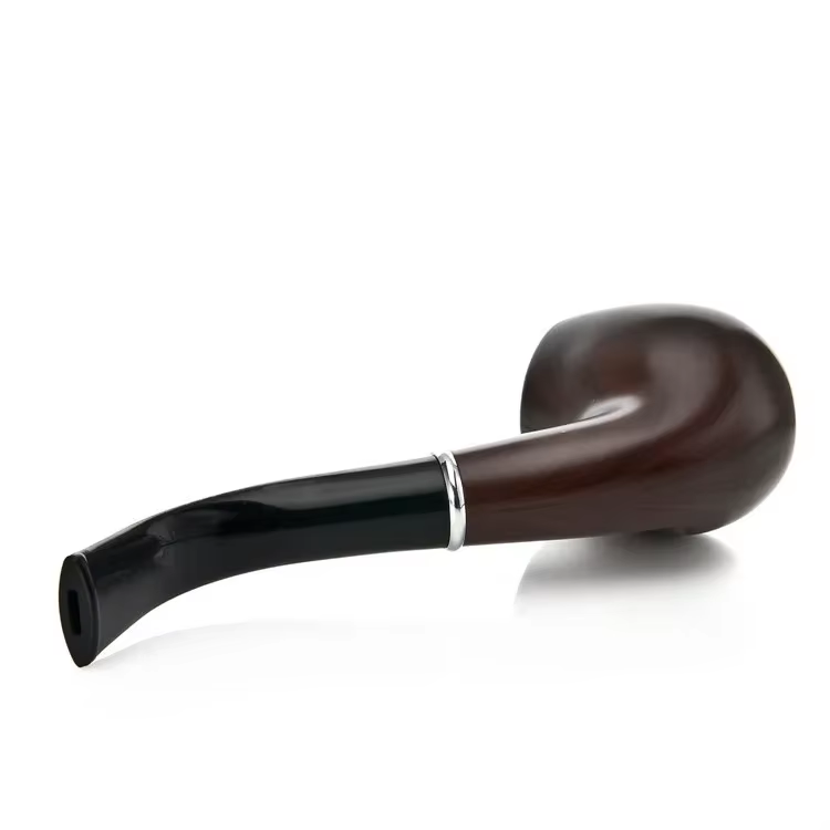 Durable Wooden Wood Smoking Pipe Tobacco Cigarettes Cigar Pipes Enchase Gift Brown