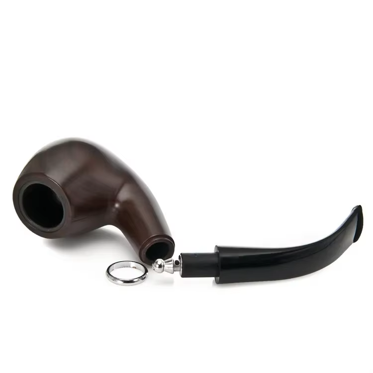 Durable Wooden Wood Smoking Pipe Tobacco Cigarettes Cigar Pipes Enchase Gift Brown