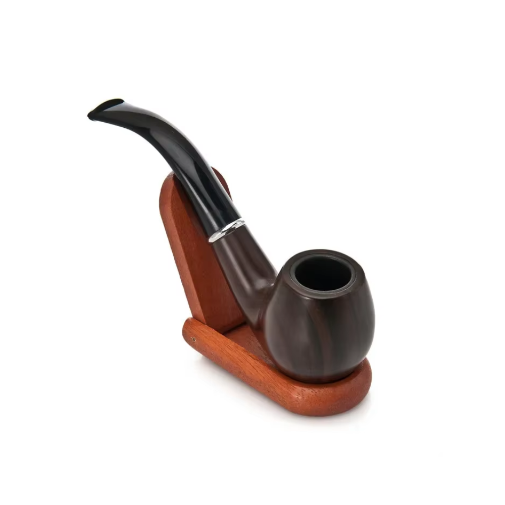 Durable Wooden Wood Smoking Pipe Tobacco Cigarettes Cigar Pipes Enchase Gift Brown