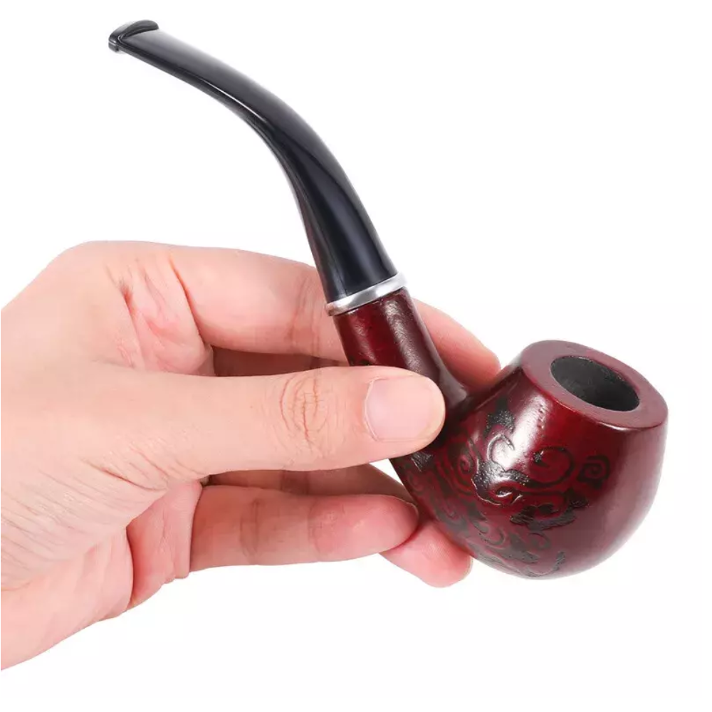 Durable Wooden Wood Smoking Pipe Tobacco Cigarettes Cigar Pipes Enchase No Stand