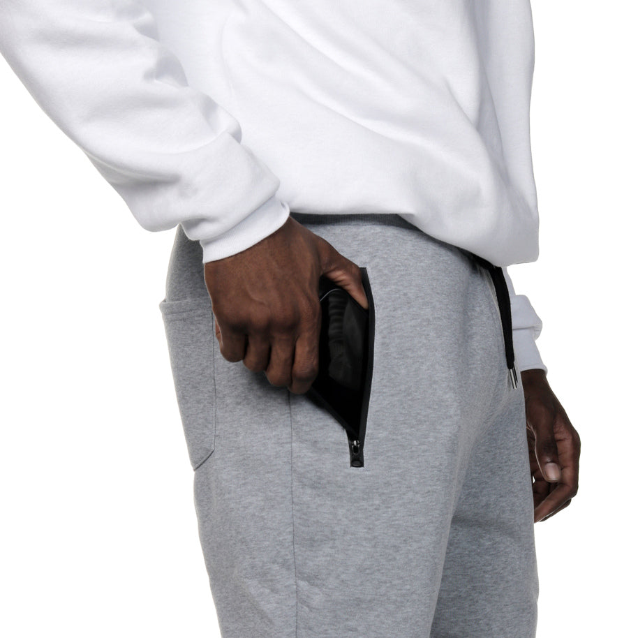Men's Fleece Lined Slim Fit Casual Tech Jogger Sweatpants W Zipper Pockets S-3XL
