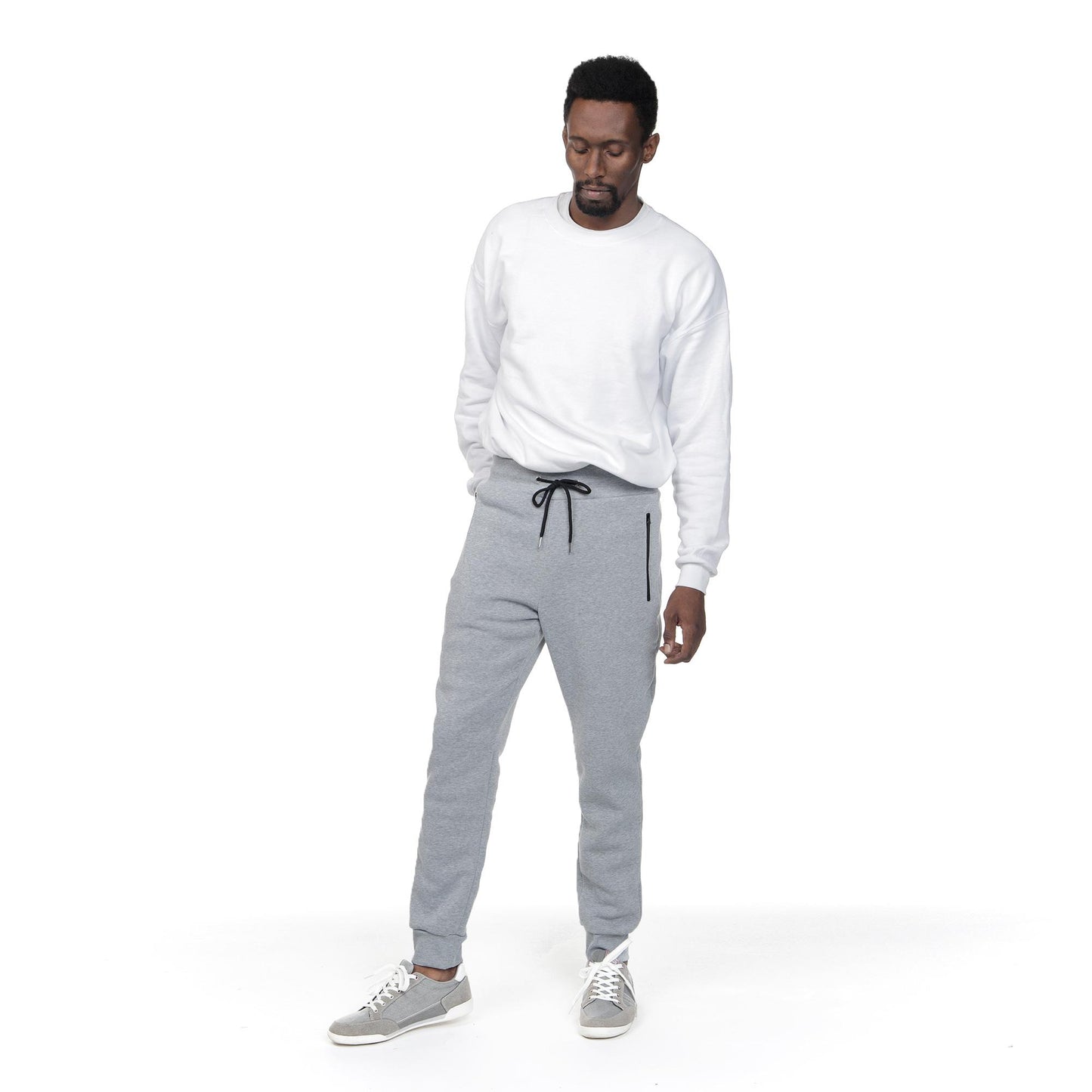 Men's Fleece Lined Slim Fit Casual Tech Jogger Sweatpants W Zipper Pockets S-3XL