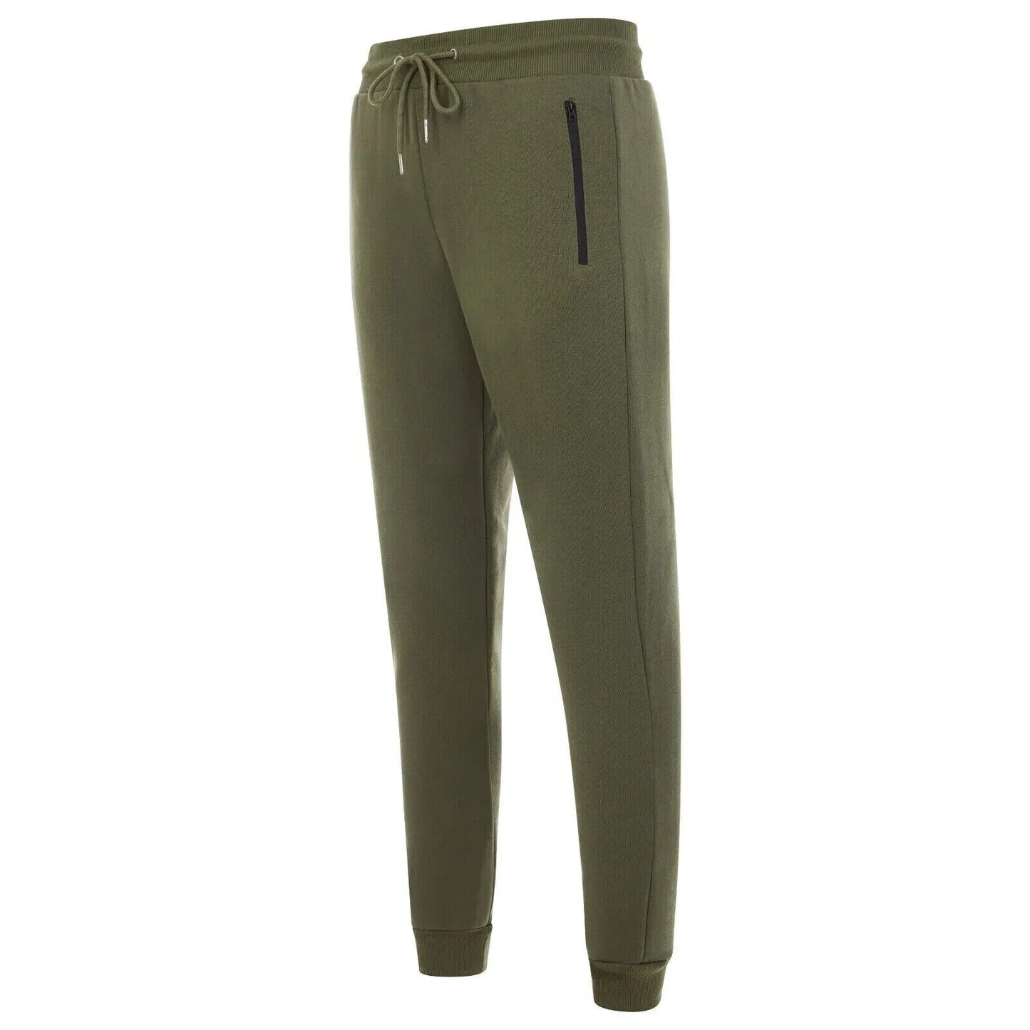 Men's Fleece Lined Slim Fit Casual Tech Jogger Sweatpants W Zipper Pockets S-3XL